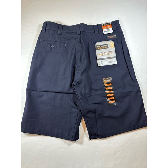 Wrangler Workwear Mens Size 34x12 Shorts Gusset Inseam Navy Flat Front - Picture 2 of 5